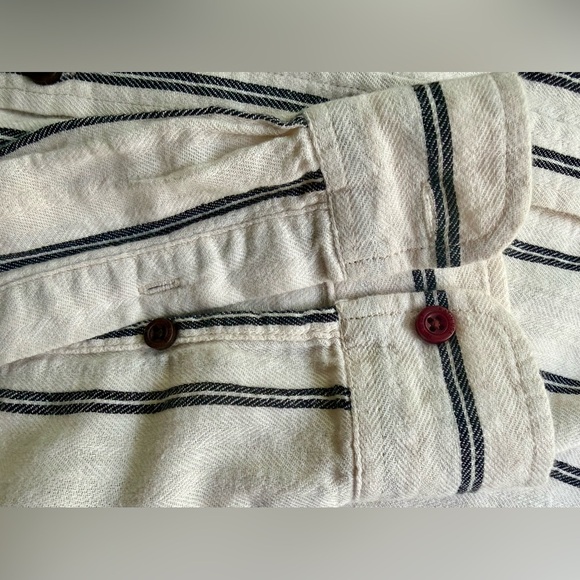 EUC Katin Striped Cotton Linen Button-Up Shirt LG | Coastal Surf SoCal Style 🌴 - Picture 6 of 11